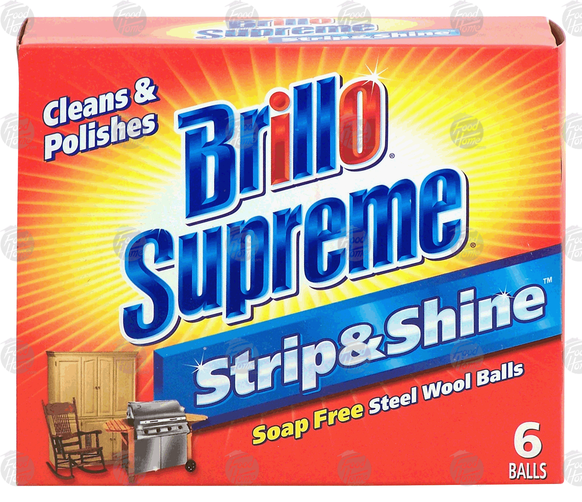 Brillo Supreme strip & shine; soap free steel wool balls Full-Size Picture